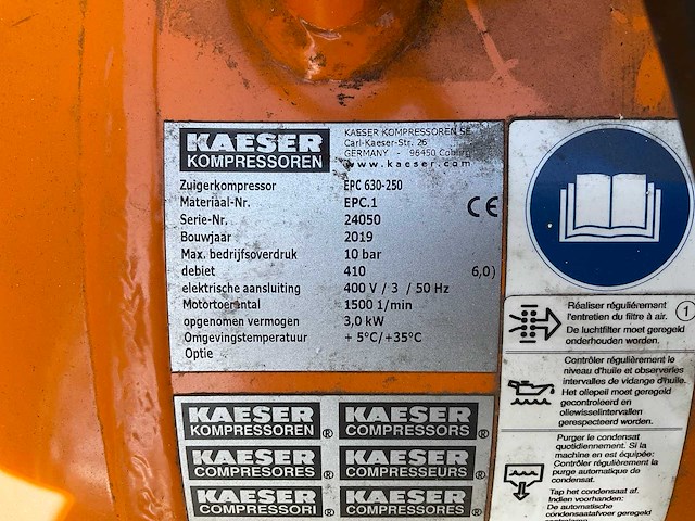 2019 kaiser epc 630-250 luchtcompressor - afbeelding 4 van  5