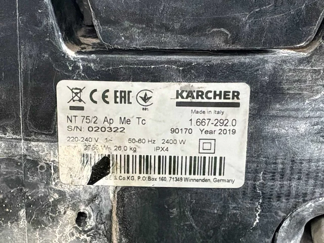 2019 kärcher nt75/2 ap me tc stof-/waterzuiger 75l - afbeelding 3 van  4