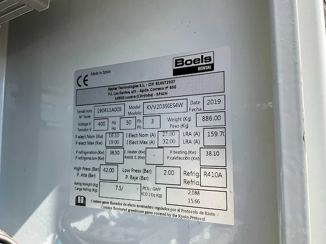 2019 keyter 40kw warmtepomp / airconditioning - afbeelding 6 van  8