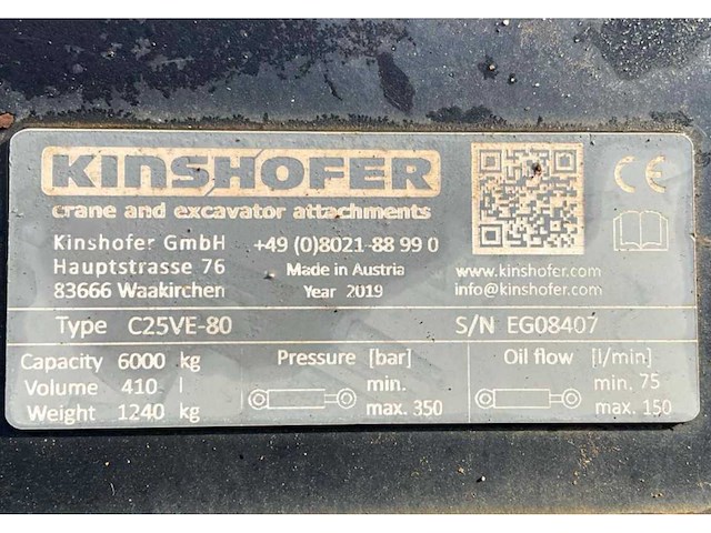 2019 kinshofer c25ve-80 schalengrijper - afbeelding 4 van  12