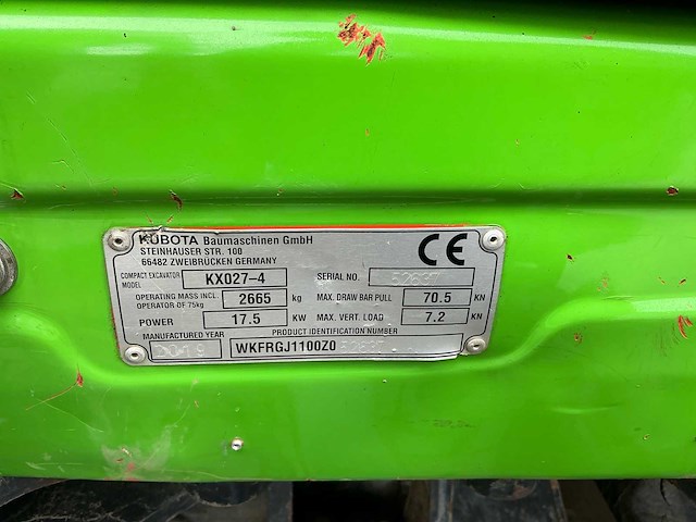 2019 kubota kx027-4 minigraafmachine - afbeelding 25 van  31