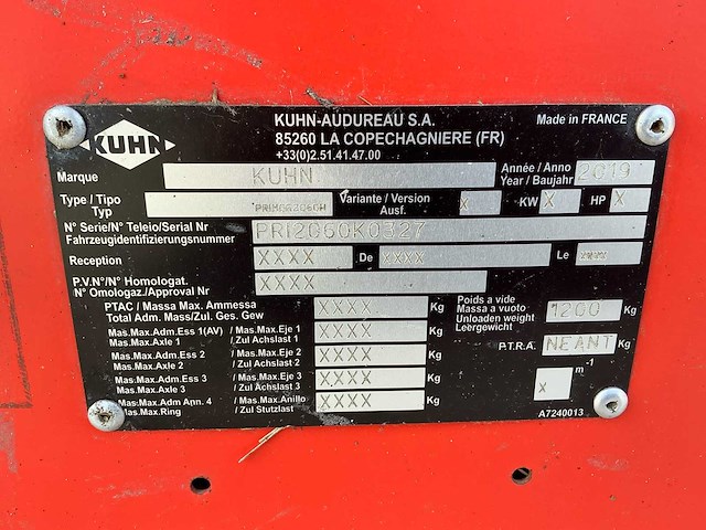 2019 kuhn primor 2060h overige agrarisch - afbeelding 9 van  17