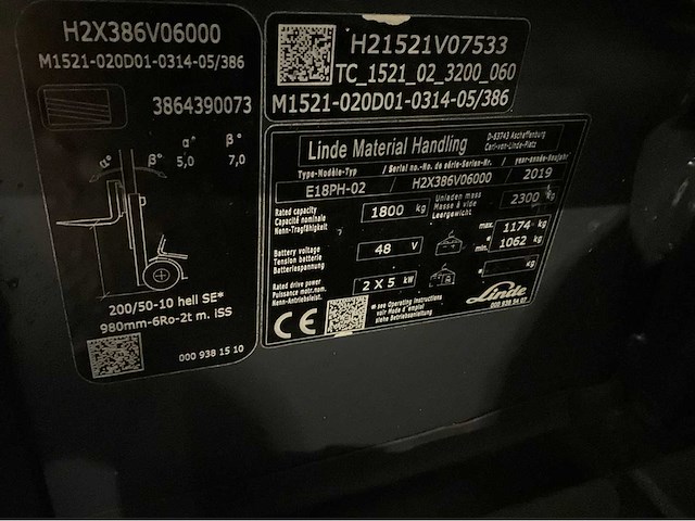 2019 linde e18ph-02 1800kg vorkheftruck - afbeelding 11 van  19
