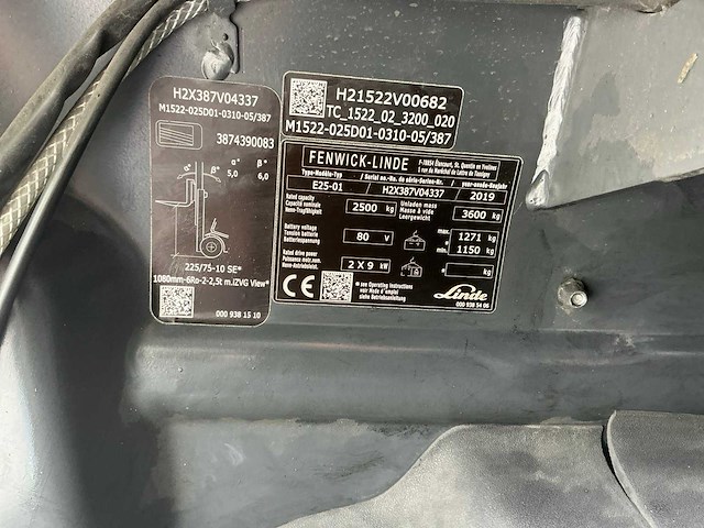 2019 linde e25-01 vorkheftruck - afbeelding 76 van  98
