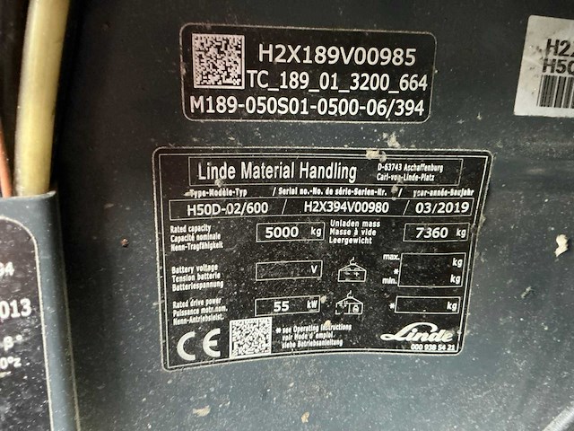 2019 linde h50d-02/600 vorkheftruck - afbeelding 32 van  39