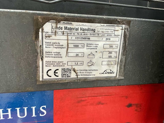 2019 linde l10 stapelaar - afbeelding 10 van  13