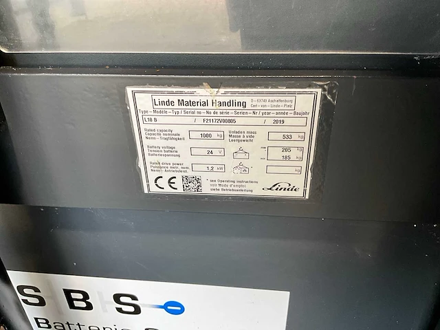 2019 linde l10 stapelaar - afbeelding 5 van  14