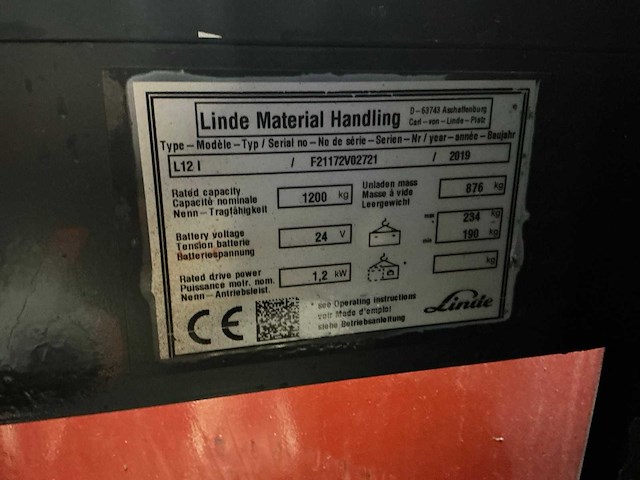 2019 linde l12i stapelaar - afbeelding 8 van  13