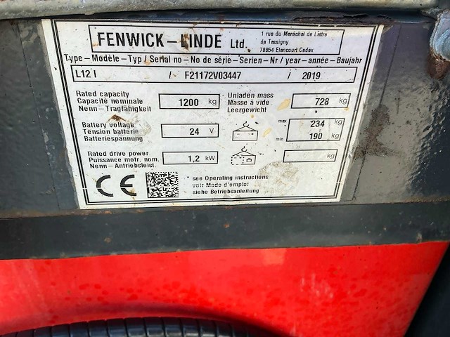 2019 linde l12i stapelaar - afbeelding 2 van  10