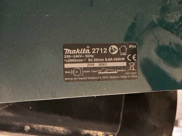 2019 makita 2712 tafelcirkelzaagmachine - afbeelding 9 van  9
