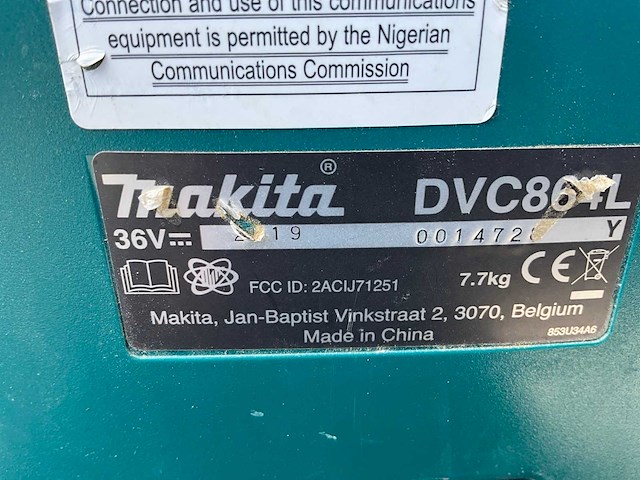 2019 makita dvc864l accu stofzuiger - afbeelding 6 van  6