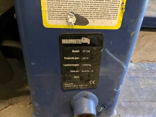 2019 mammut pt115e elektrische palletwagen - afbeelding 6 van  6