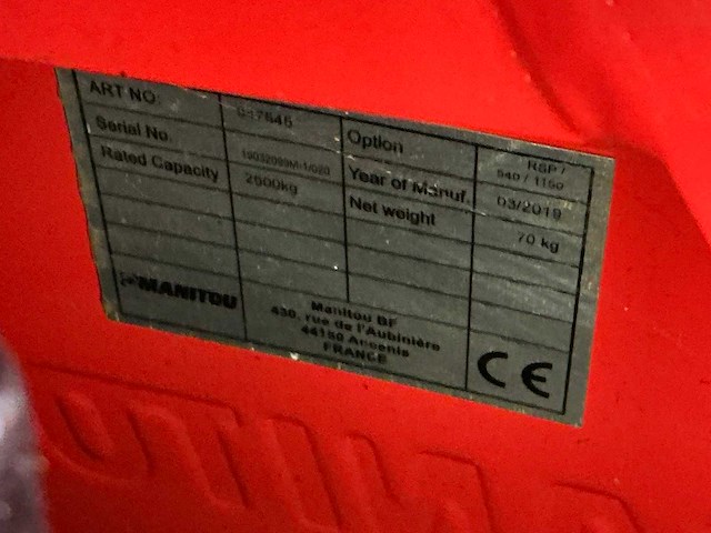 2019 manitou hand hydraulische palletwagen - afbeelding 4 van  4
