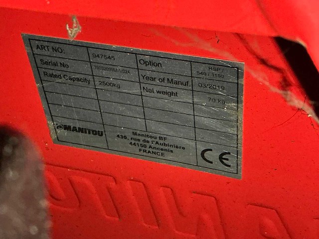 2019 manitou hand hydraulische palletwagen - afbeelding 5 van  5