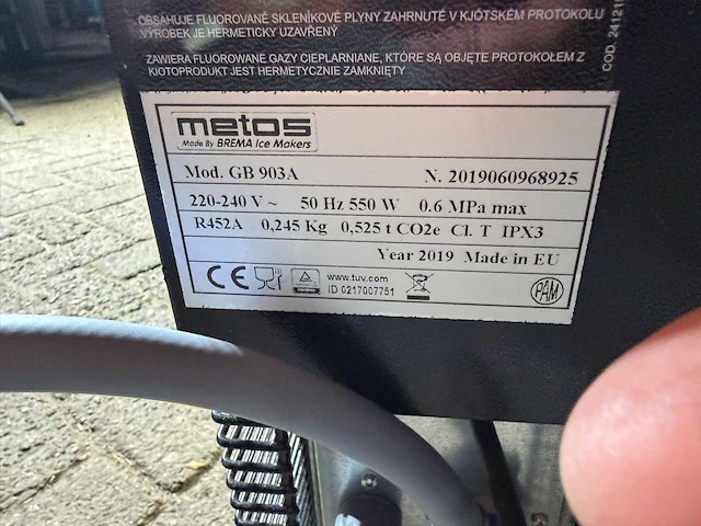 2019 metos gb 903a ijsblokjesmachine - afbeelding 4 van  4