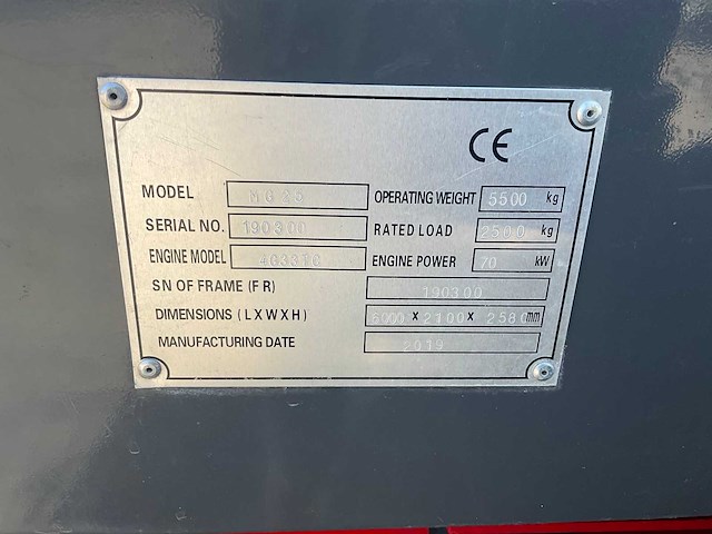 2019 mg loader 25 shovel wiellader - afbeelding 17 van  24