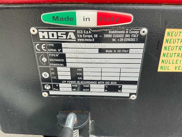 2019 mosa light/stedele tf im5.5y lichtmast aggregaat aanhangwagen - afbeelding 4 van  18