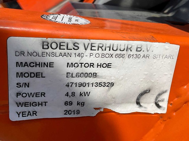 2019 motor hoe bl6000b grondfrees - afbeelding 8 van  8
