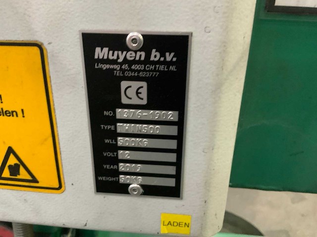 2019 muyen twin 500 vacuümheffer - afbeelding 5 van  6