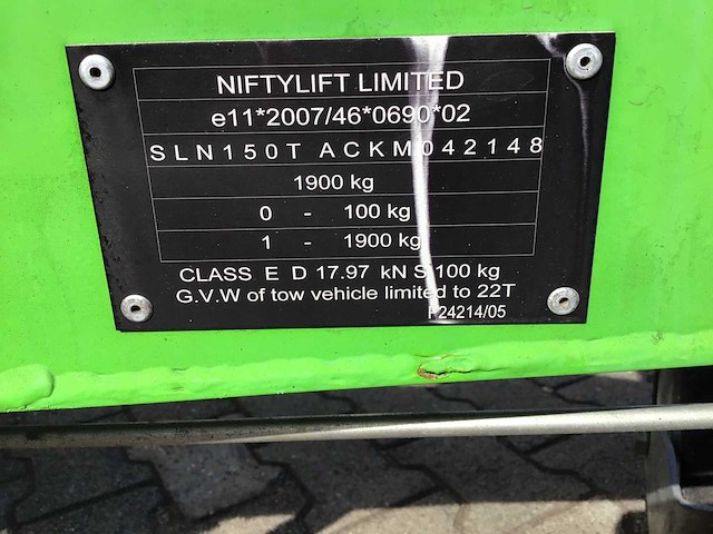 2019 nifty 150tace mk1b hoogwerker - afbeelding 7 van  15