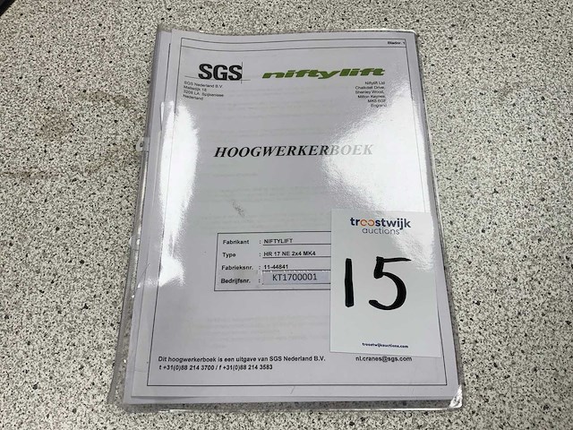 2019 nifty hr17ne 2x4 mk4 zelfrijdende kniktelescoophoogwerker - afbeelding 18 van  25