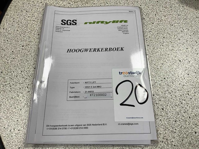 2019 nifty hr21 e 2x4 mk2 zelfrijdende kniktelescoophoogwerker - afbeelding 16 van  24