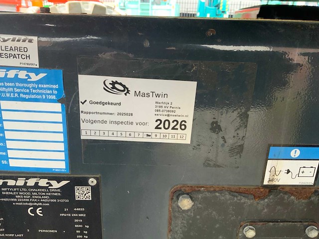 2019 nifty hr21 e 2x4 mk2 zelfrijdende kniktelescoophoogwerker - afbeelding 17 van  24