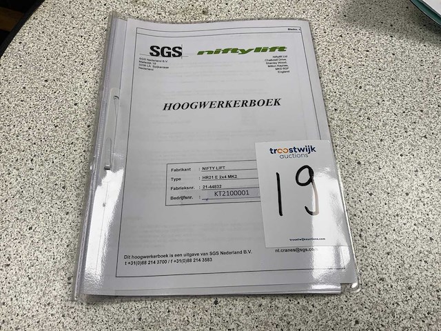 2019 nifty hr21e 2x4 mk2 zelfrijdende kniktelescoophoogwerker - afbeelding 28 van  34