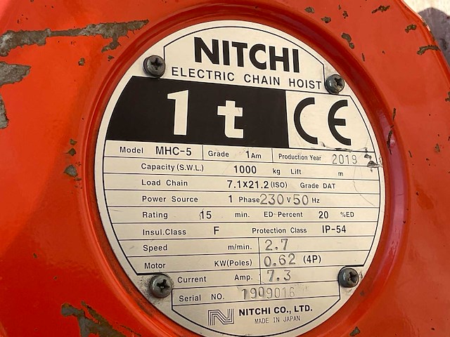 2019 nitchi mch5 kettingtakel - afbeelding 7 van  7