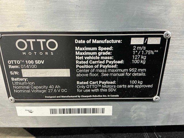 2019 otto 100 autonome mobiele robot - afbeelding 3 van  7