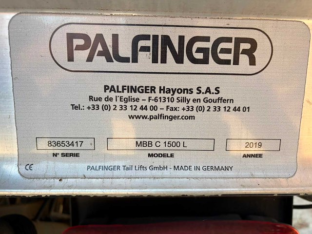 2019 palfinger mbb c 1500 l laadplatforms - afbeelding 6 van  9