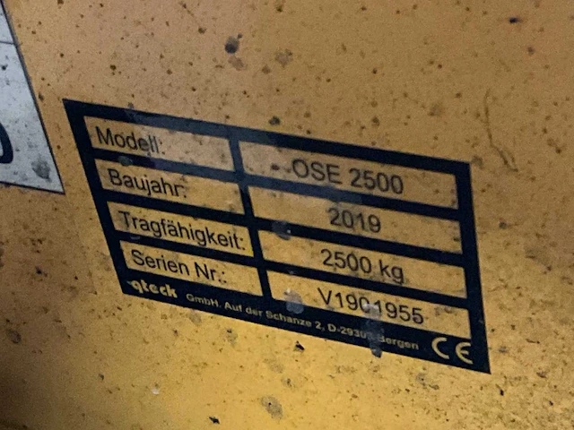 2019 qtech ose2500 hand hydraulische palletwagen - afbeelding 5 van  5