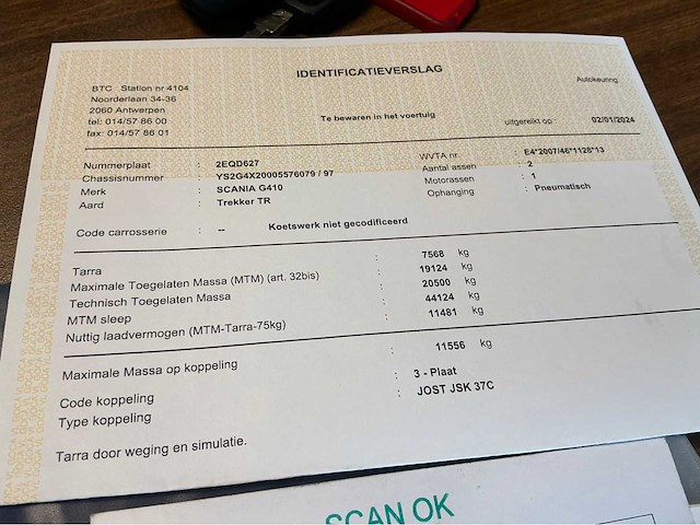 2019 scania g410 trekker (74113-1100) - afbeelding 24 van  33