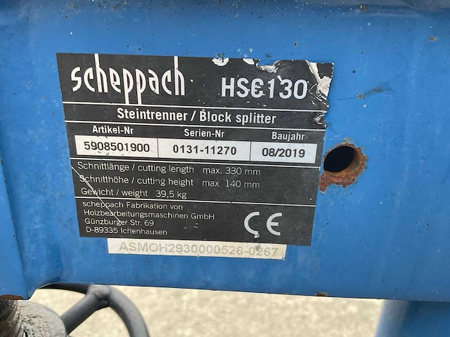 2019 scheppach hsc130 stenenknipper - afbeelding 5 van  5