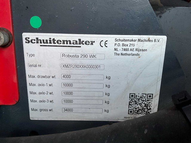 2019 schuitemaker robusta 290 mesttank, getrokken - afbeelding 31 van  39