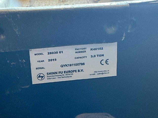 2019 shinn fu 280 030 01 garagekrik ( 3 ton ) - afbeelding 4 van  4