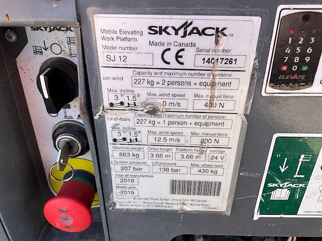 2019 skyjack sj12 personenlift - afbeelding 8 van  16