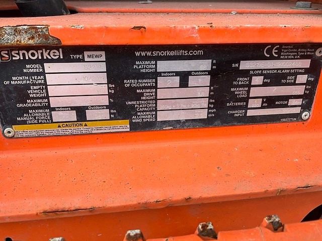 2019 snorkel s3219e hoogwerker - afbeelding 6 van  14