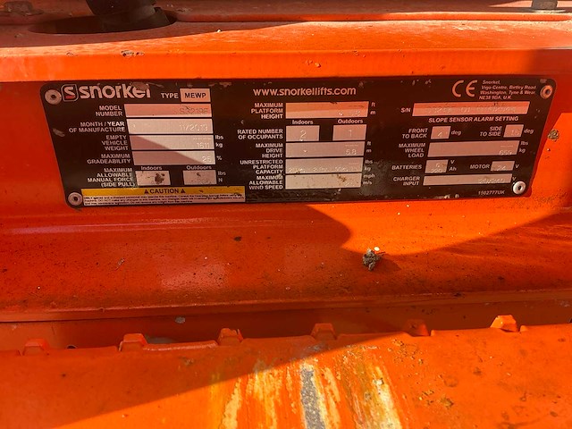 2019 snorkel s3219e hoogwerker - afbeelding 2 van  10
