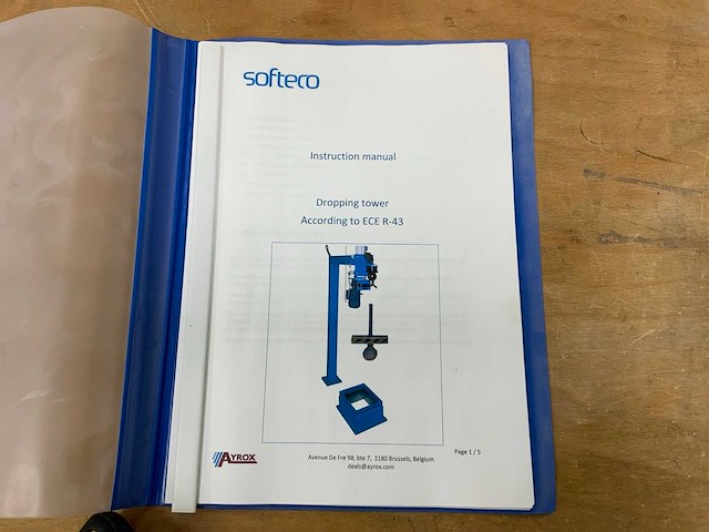 2019 softeco ece r-43 magnetische glas drop ball testmachine met qa data logger - afbeelding 5 van  15