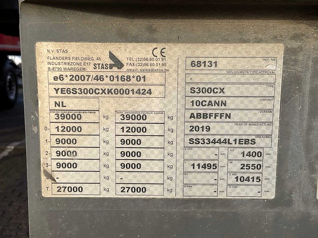 2019 stas s300cx oplegger - afbeelding 5 van  17