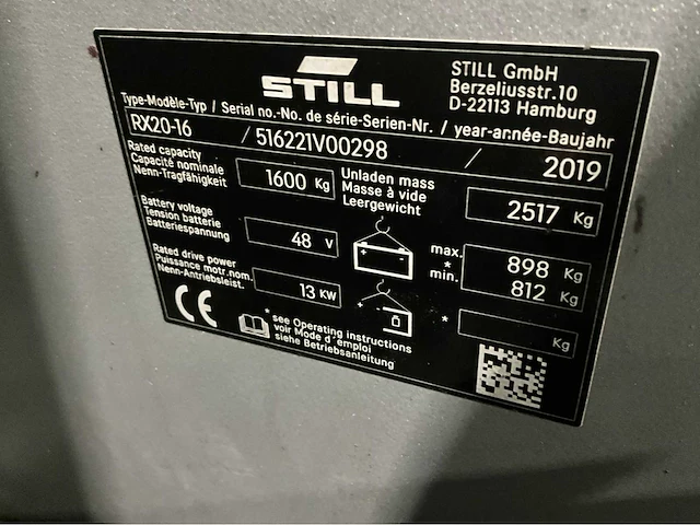 2019 still rx 20-16 1600 kg 6800mm vorkheftruck - afbeelding 17 van  20