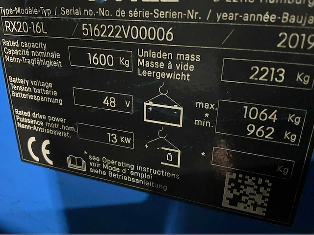 2019 still rx 20-16 1600 kg lepelversteller vorkheftruck - afbeelding 7 van  18