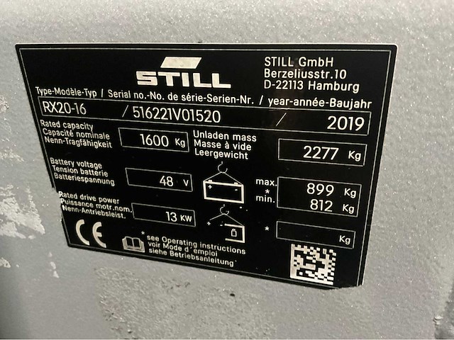 2019 still rx 20-16 1600 kg vorkheftruck - afbeelding 16 van  23
