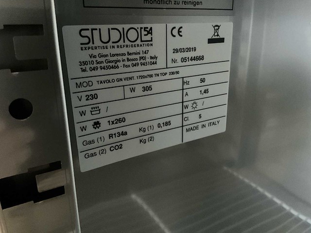 2019 studio 54 tavolo driedeurs koelwerkbank - afbeelding 7 van  7