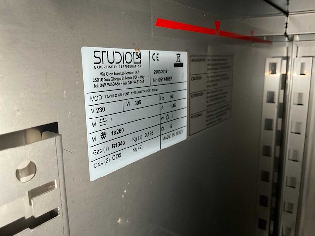 2019 studio 54 tavolo gn vent. 1260×700 tn top tweedeurs koelwerkbank - afbeelding 6 van  6