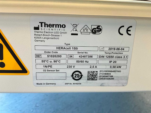 2019 thermowetenschappelijke heracell 150i gp laboratorium co2-incubator (2x) - afbeelding 6 van  14