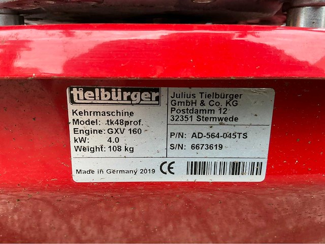 2019 tielbürger tk48prof zelfrijdende veegmachine - afbeelding 9 van  9