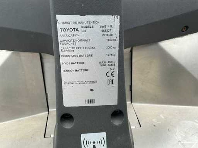 2019 toyota swe145l stapelaar - afbeelding 3 van  6