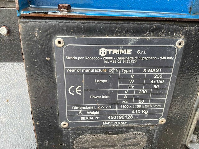 2019 trime x-mast mobiele lichtmast - afbeelding 11 van  11
